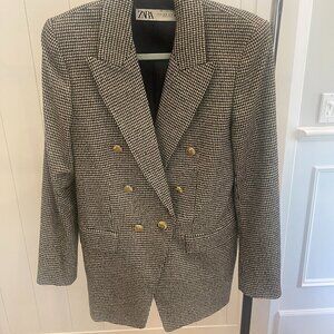 Zara Houndstooth Blazer